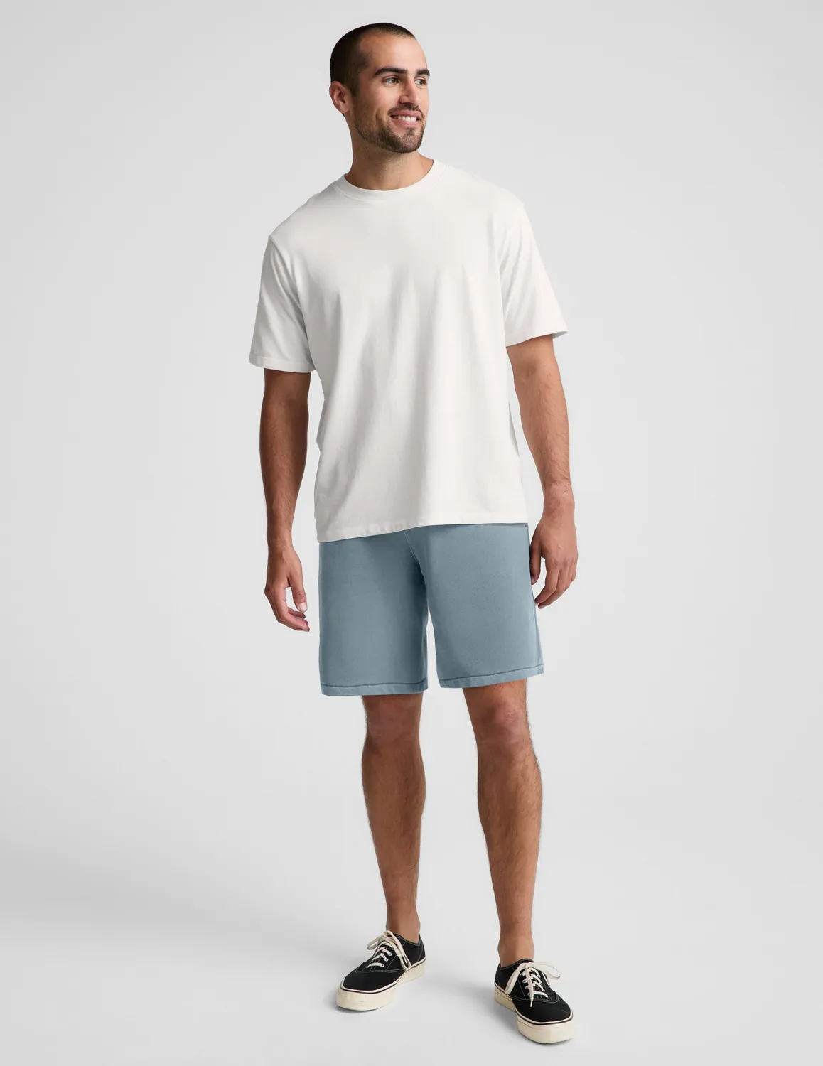 Beyond Yoga Beach Washed Terry herrshorts After Dark Navy bomull