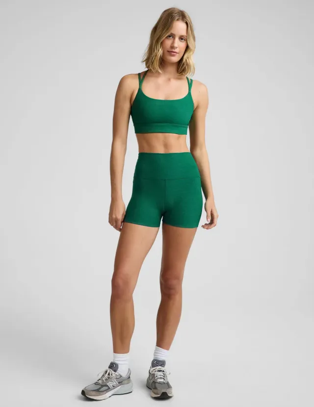 Beyond Yoga Spacedye Keep Pace 3 träningsshorts Legacy Pine hög midja