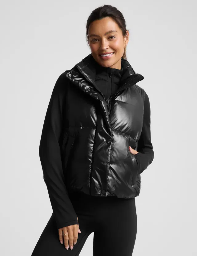 Beyond Yoga Up For It Puff Shine Vest väst Shine Black