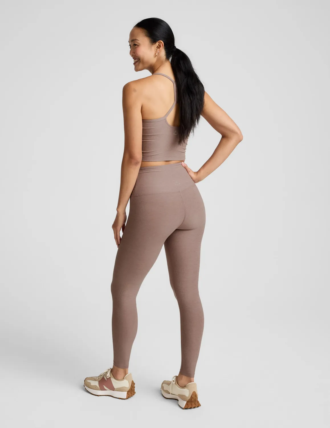 Beyond Yoga Spacedye Caught In The Midi High Waisted leggings Rosey Taupe mjuk