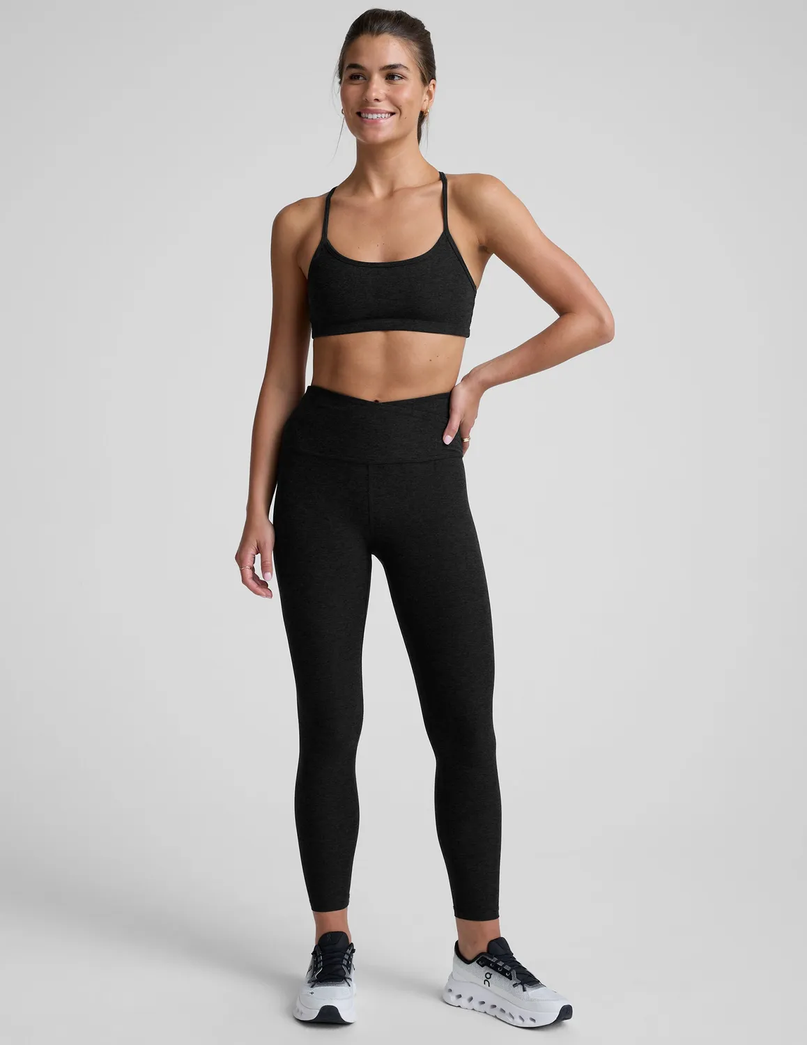 Beyond Yoga Spacedye Slim Racerback BH svart lätt stöd
