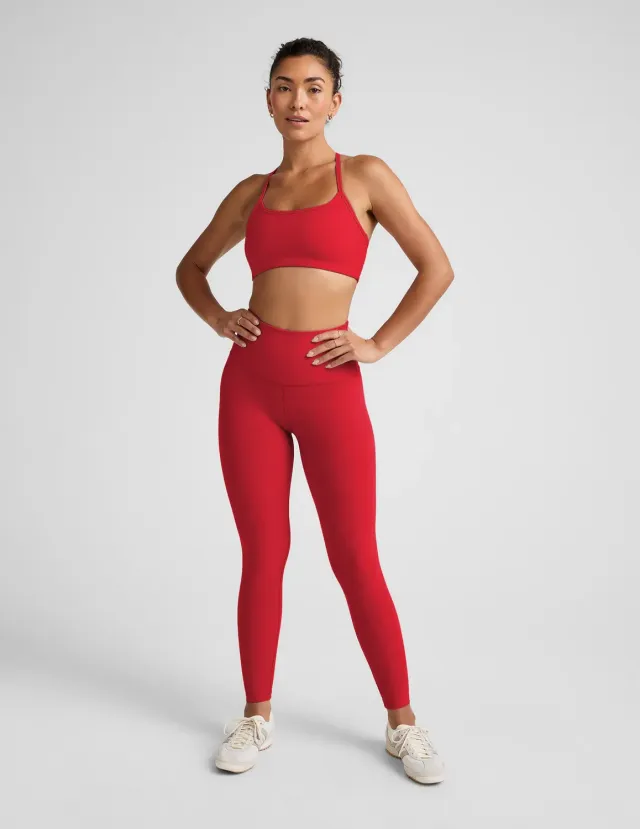 Beyond Yoga Spacedye Slim Racerback sport-bh Chili Red Heather mellanstöd
