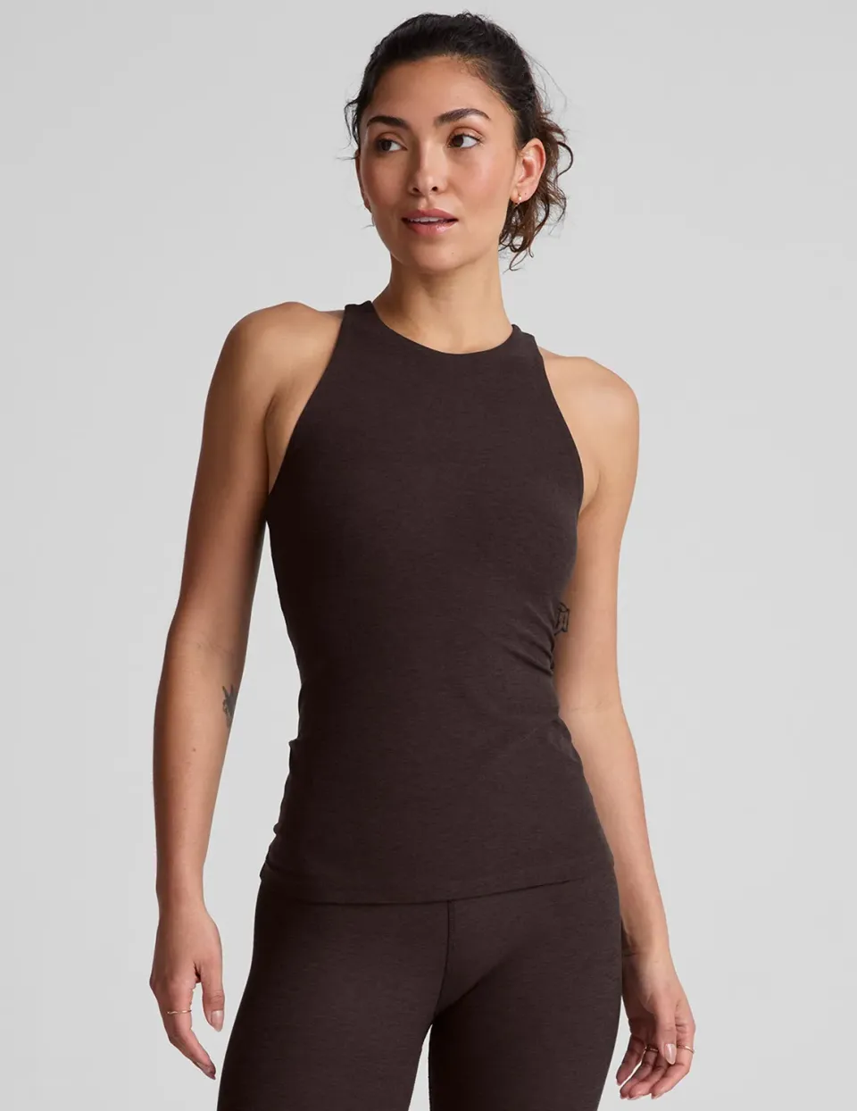 Beyond Yoga Spacedye Refocus Tank linne Dark Chocolate med bh