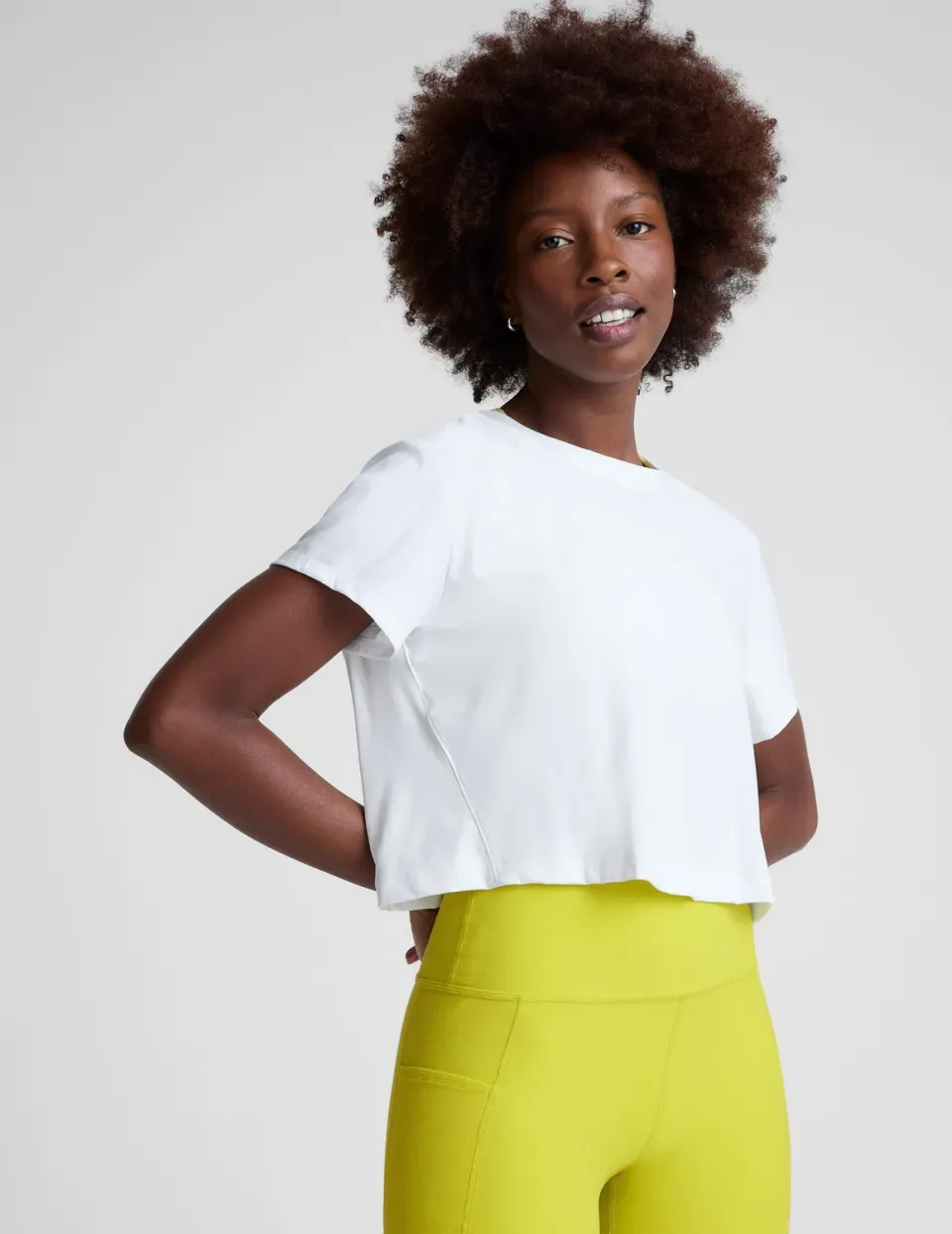 Beyond Yoga Featherweight Supreme Cropped topp Cloud White vit