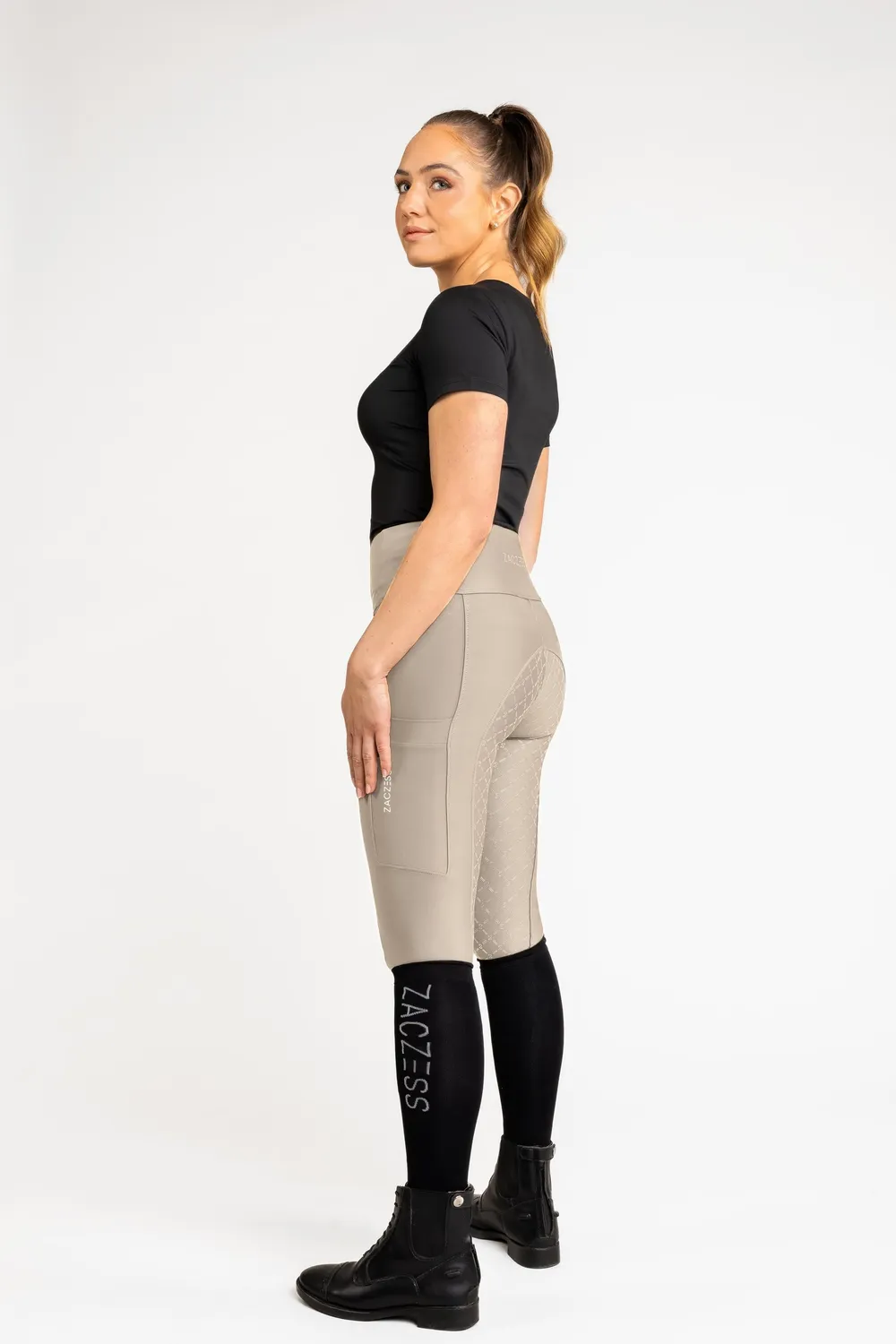 ZacZess Ohio ridleggings pearl ljus med fickor