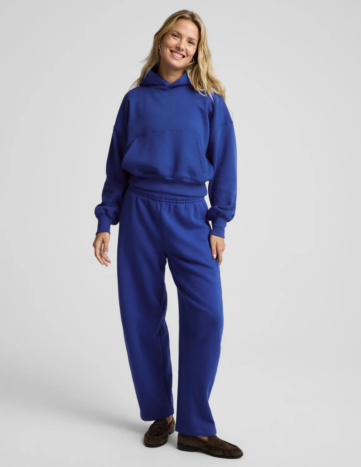 Beyond Yoga LuxeFleece 2.0 Hoodie hoodtröja Ultra Blue bomull