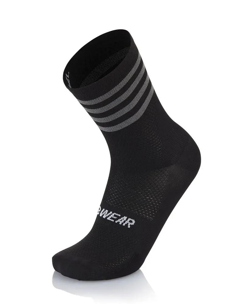 MB Wear Night Black cykelstrumpor svart 1 par – reflex