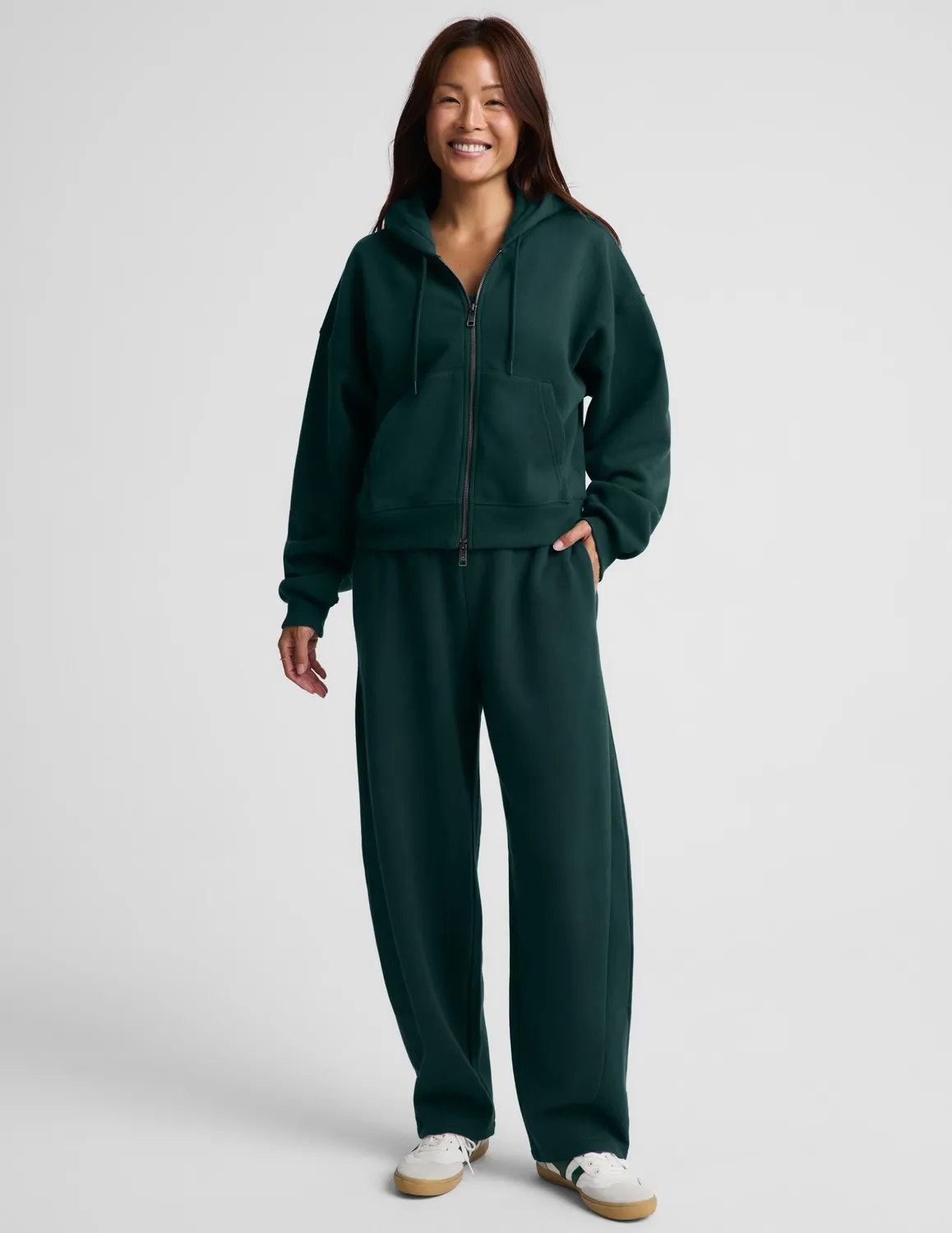 Beyond Yoga LuxeFleece 2.0 ziphoodie Dark Ivy bomull