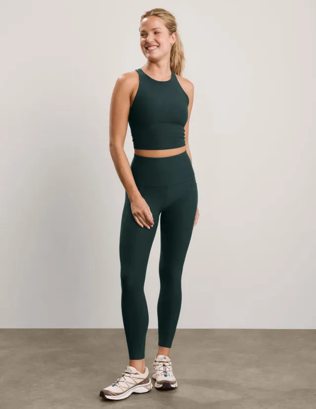 Beyond Yoga Spacedye Out Of Pocket High Waisted Midi Legging Dark Ivy Heather