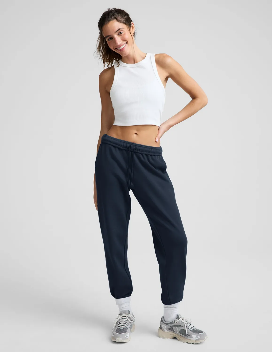Beyond Yoga LuxeFleece 2.0 Jogger 26" mjukisbyxor Navy bomull