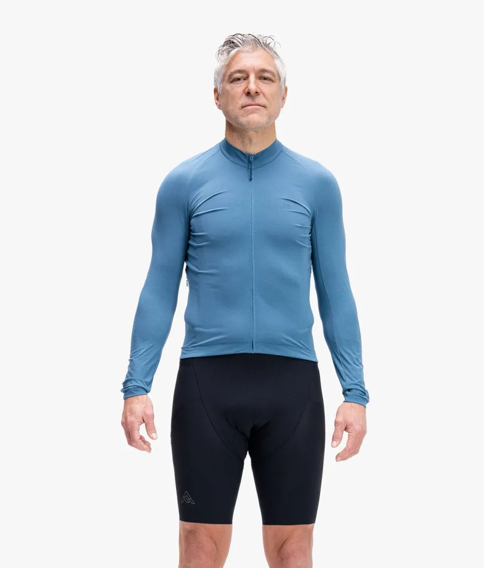 7MESH Atlas Long Sleeve Jersey cykeltröja Lake Blue