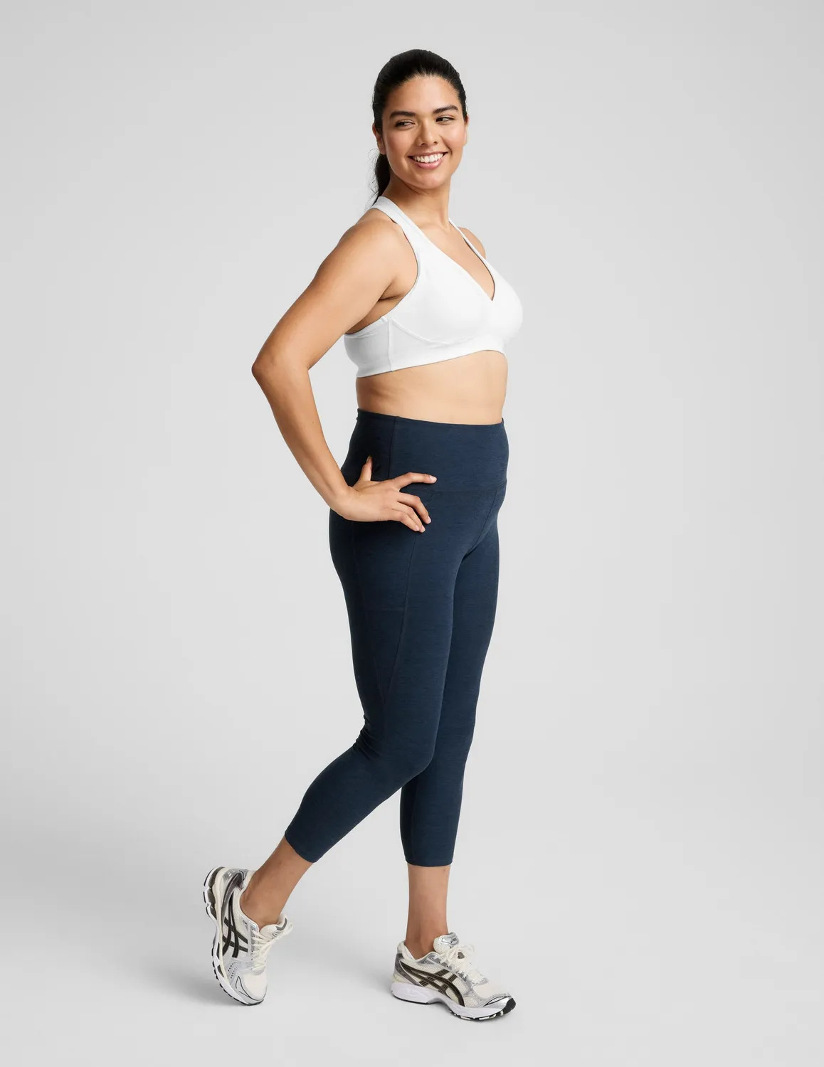 Beyond Yoga Spacedye Out Of Pocket Midi Legging träningstights mörkblå ficka