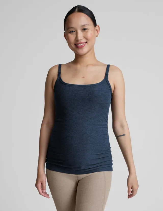 Beyond Yoga Spacedye Keep It Simple Nursing Tank amningstopp Nocturnal Navy marin