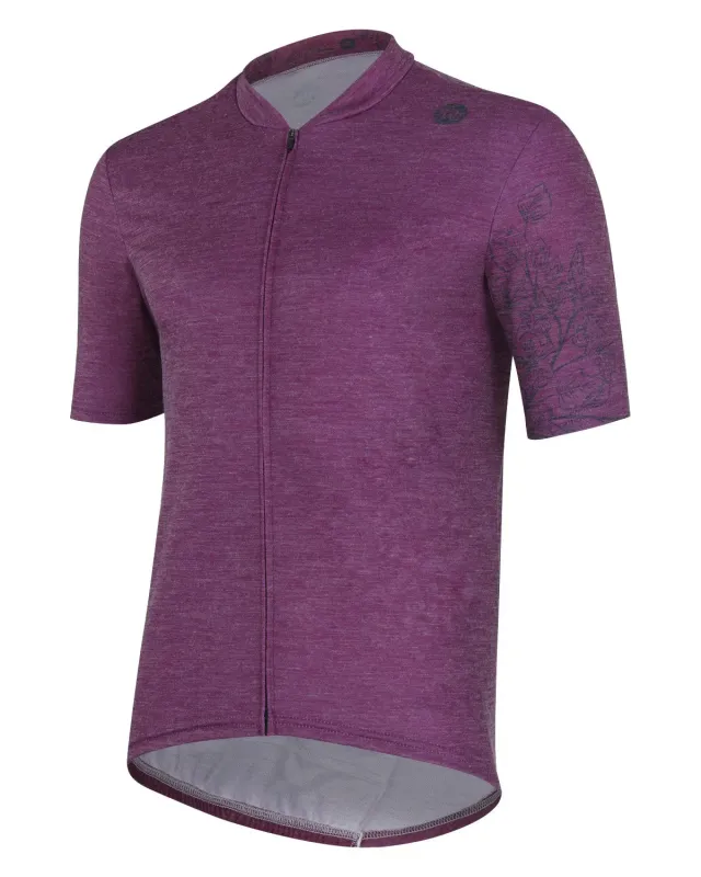MB Wear Gravel Nature Violet Flowers cykeltröja ullblandning