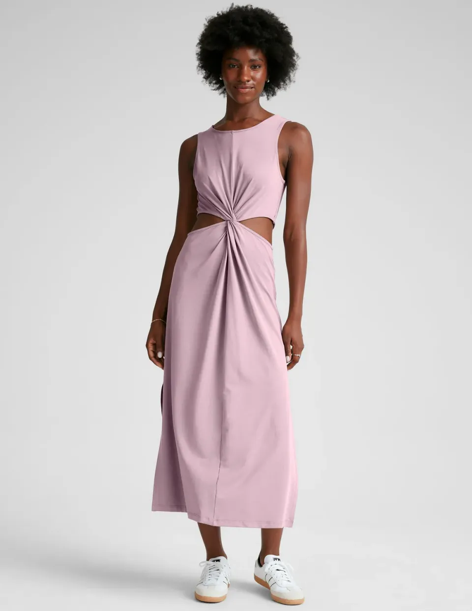 Beyond Yoga Around The World Front Twist klänning Blush Blooms midi