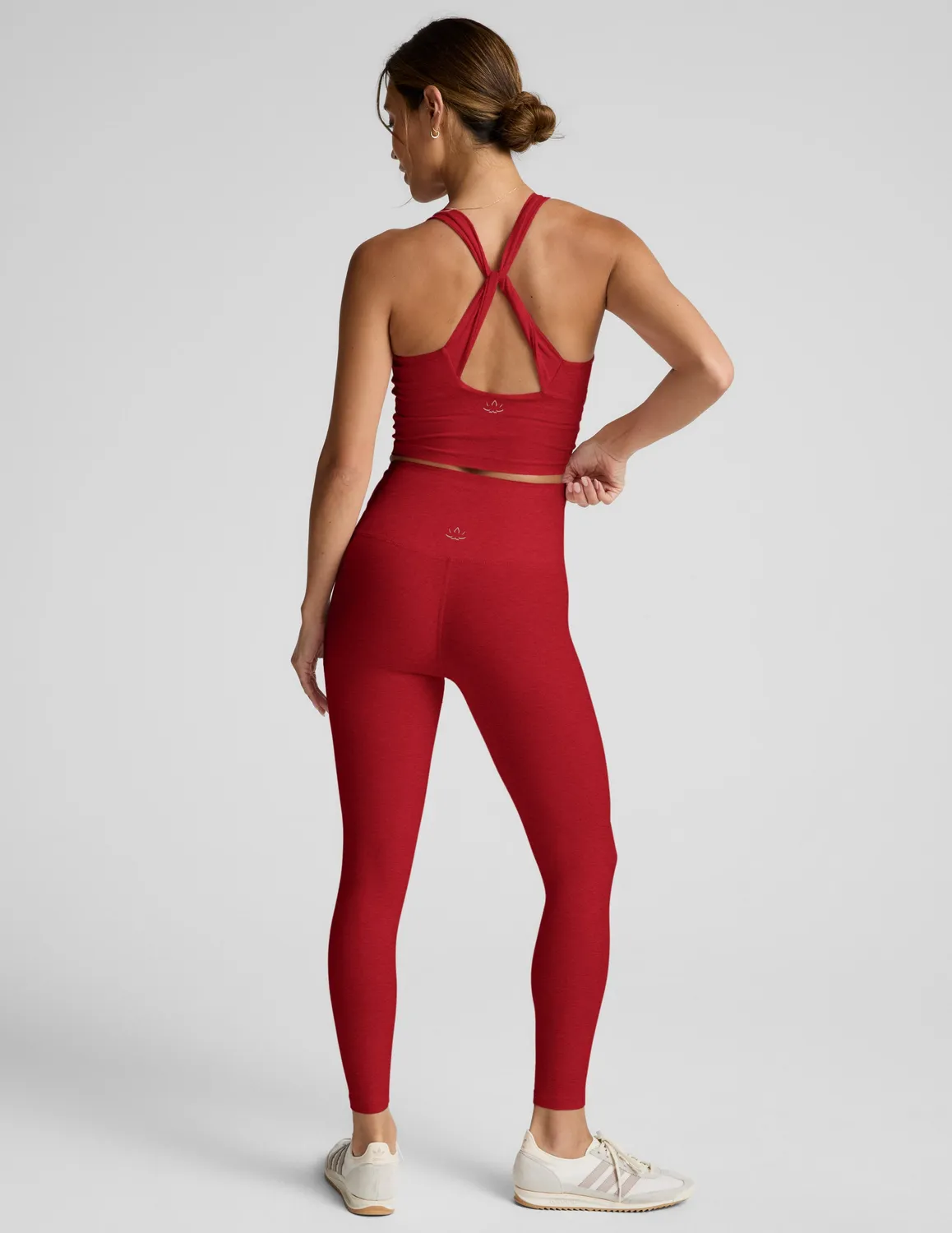 Beyond Yoga Spacedye Centered Midi Legging träningstights Holly Red mjuk