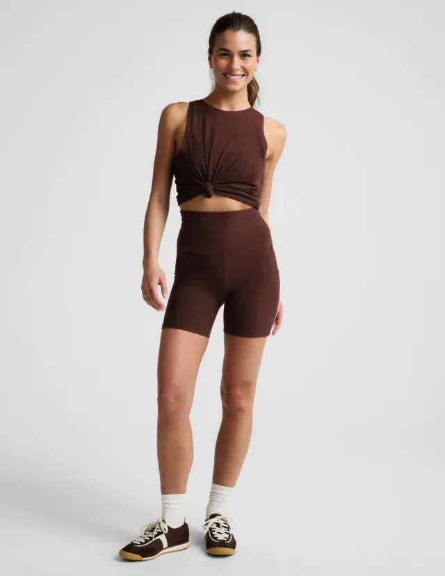 Beyond Yoga Spacedye Keep Pace 5 Pocket Shorts Iced Mocha med fickor