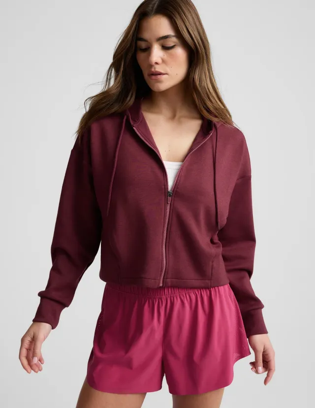 Beyond Yoga SoftSpring Full Zip Hooded Jacket hoodie vinröd