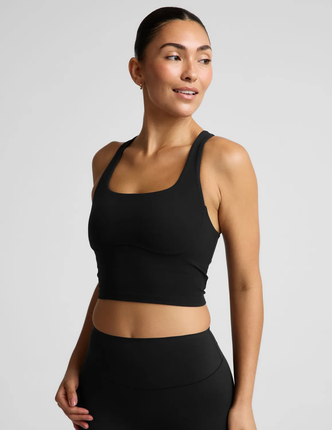 Beyond Yoga Glowzone Medium Impact Cropped Tank sporttopp svart