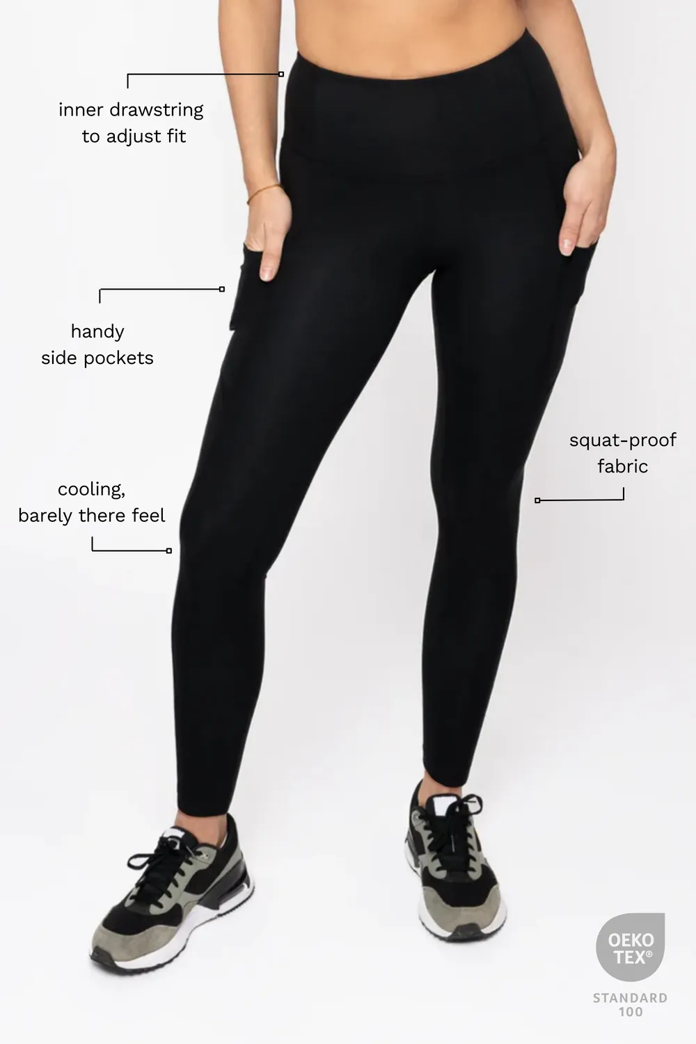 Tripulse Fitness Pro Tencel träningstights svart sidfickor