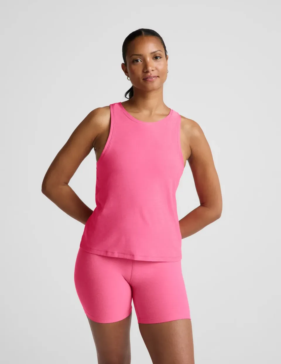 Beyond Yoga Featherweight Rebalance Tank linne Luscious Pink Heather lös
