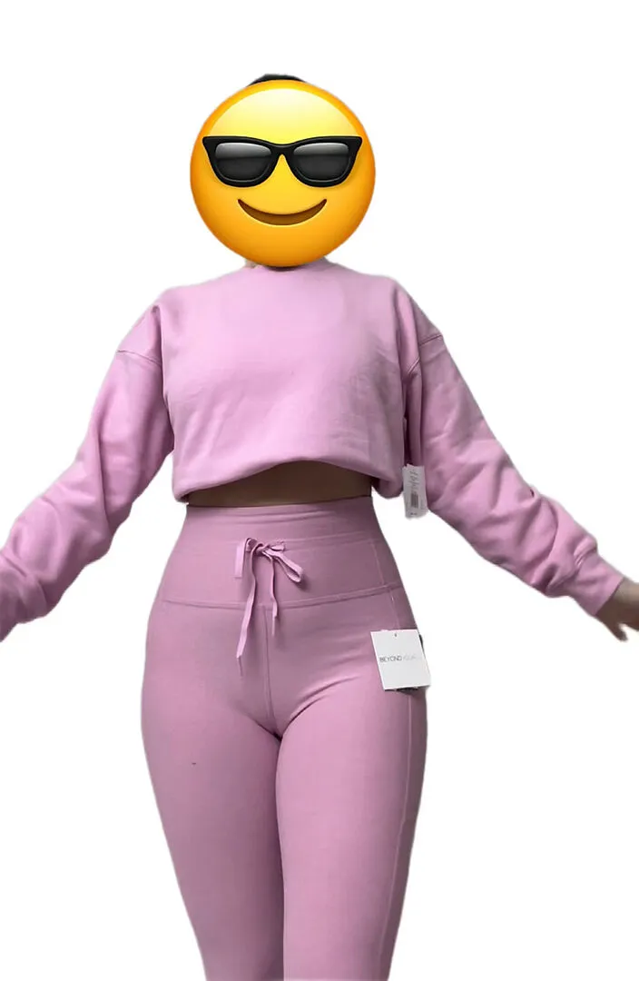Beyond Yoga LuxeFleece Crewneck Sweatshirt tröja ljusblå lös
