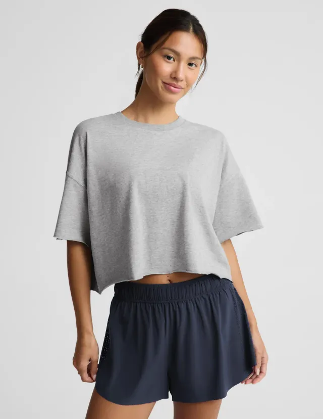 Beyond Yoga SoftKnit Better Than Ever Cropped t-shirt grå bomull