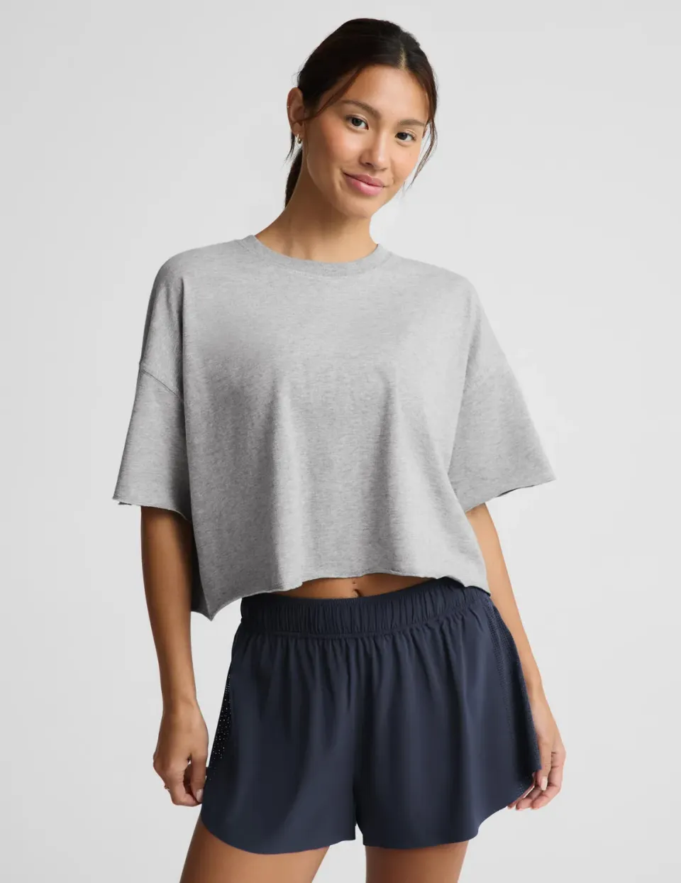 Beyond Yoga SoftKnit Better Than Ever Cropped t-shirt grå bomull