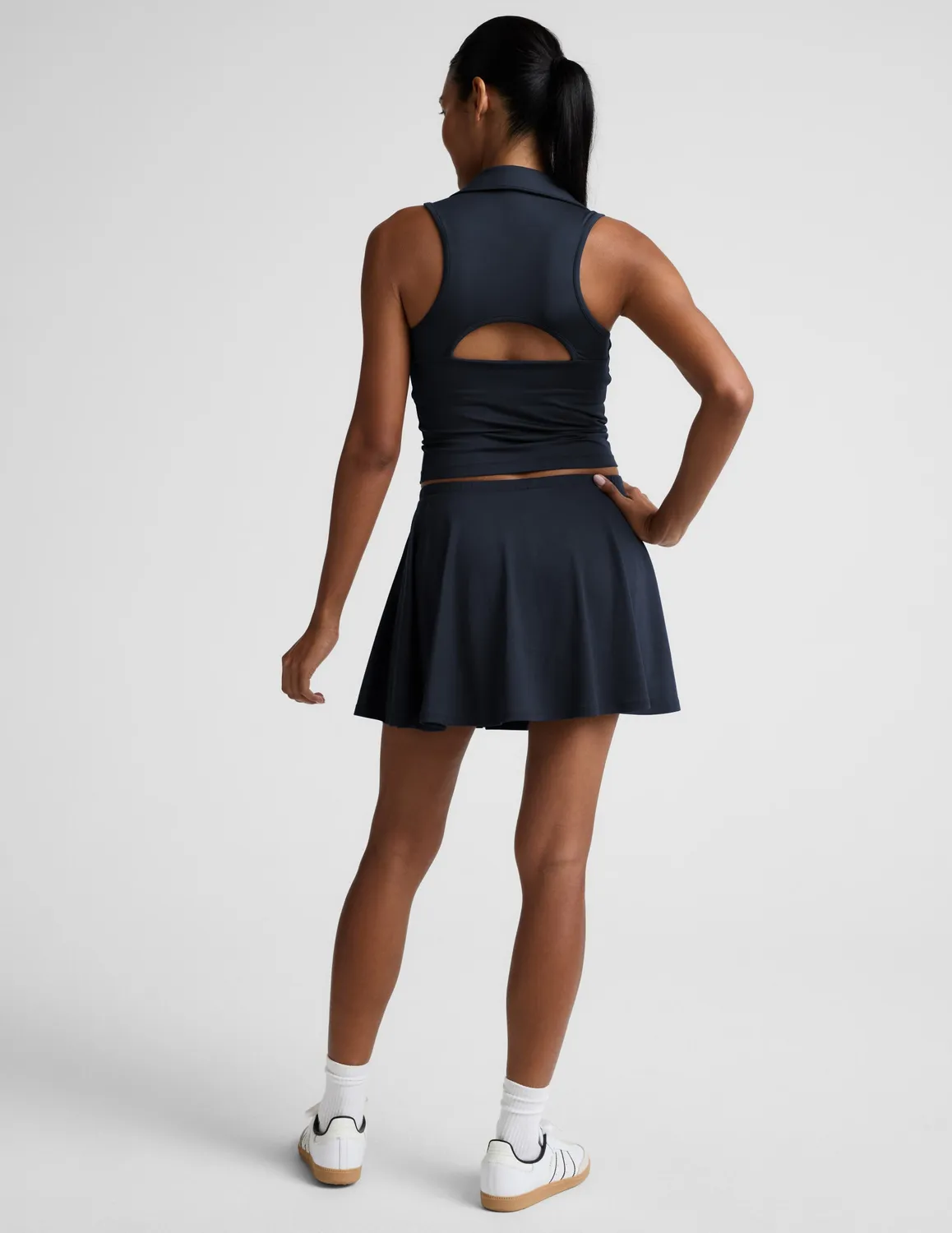 Beyond Yoga Sport Active Drawcord Mini Skirt kjol Nocturnal Navy shorts
