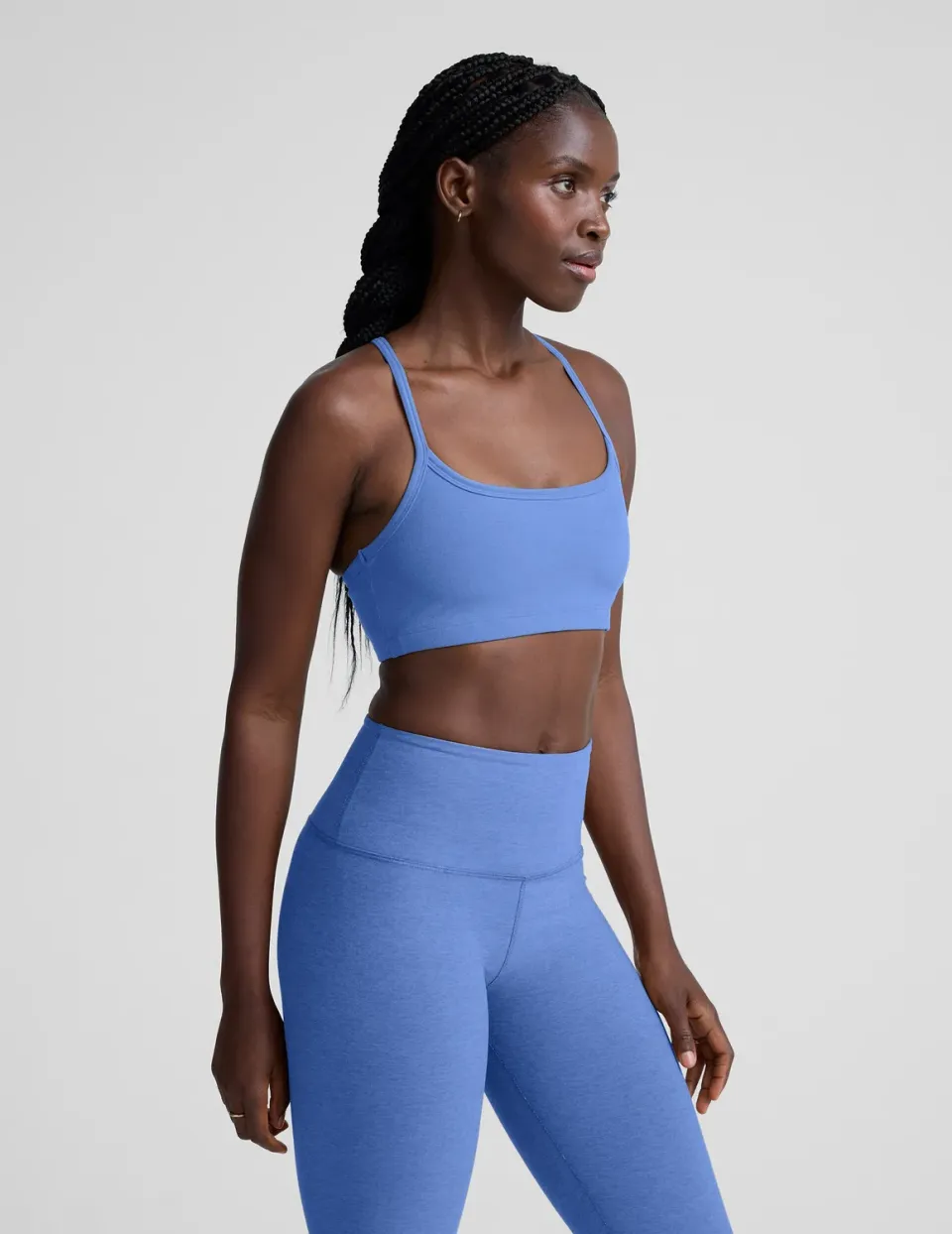 Beyond Yoga Spacedye Slim Racerback Bra bh Wild Flower Blue Heather mellanstöd