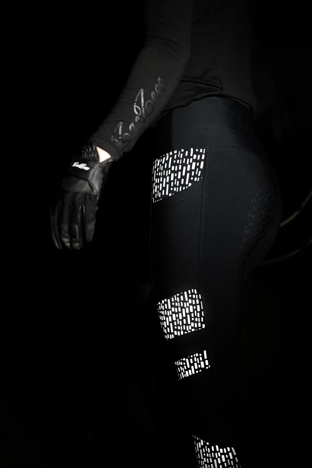 ZacZess Reflective ridleggings svart Full Grip hög midja