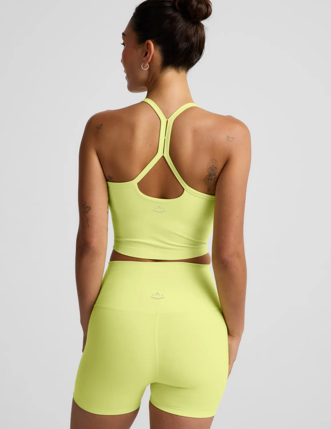 Beyond Yoga Spacedye Slim Racerback Cropped Tank linne Electric Lime