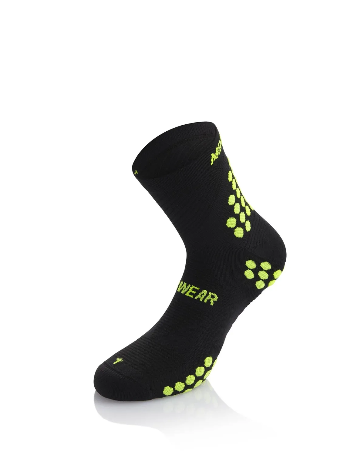 MB Wear Running Light Black Lime H10 löparstrumpor – tunn