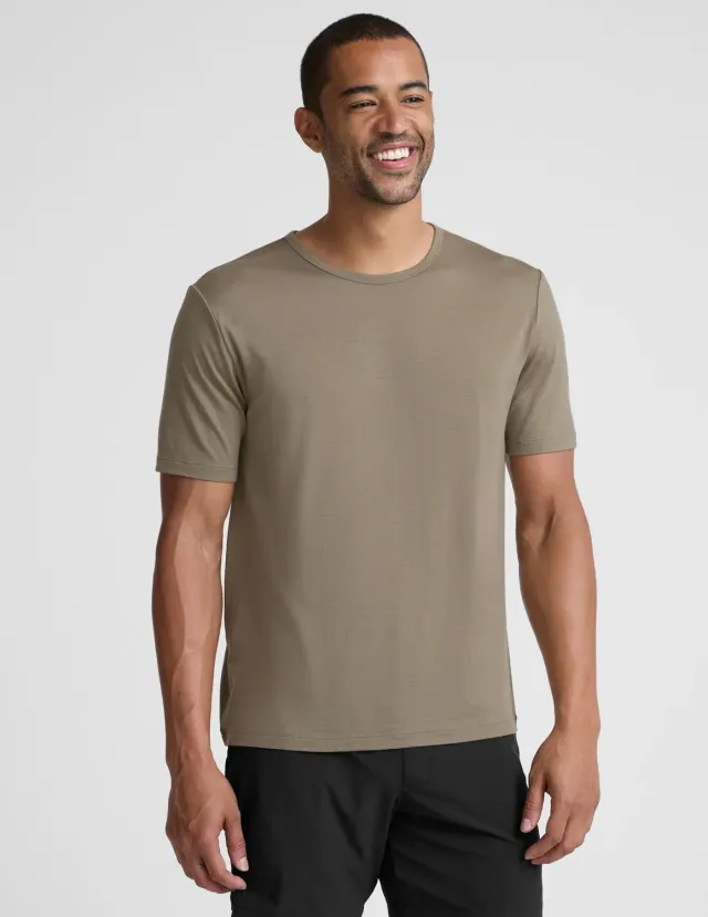 Beyond Yoga Merino Wool Crew t-shirt Mushroom andas