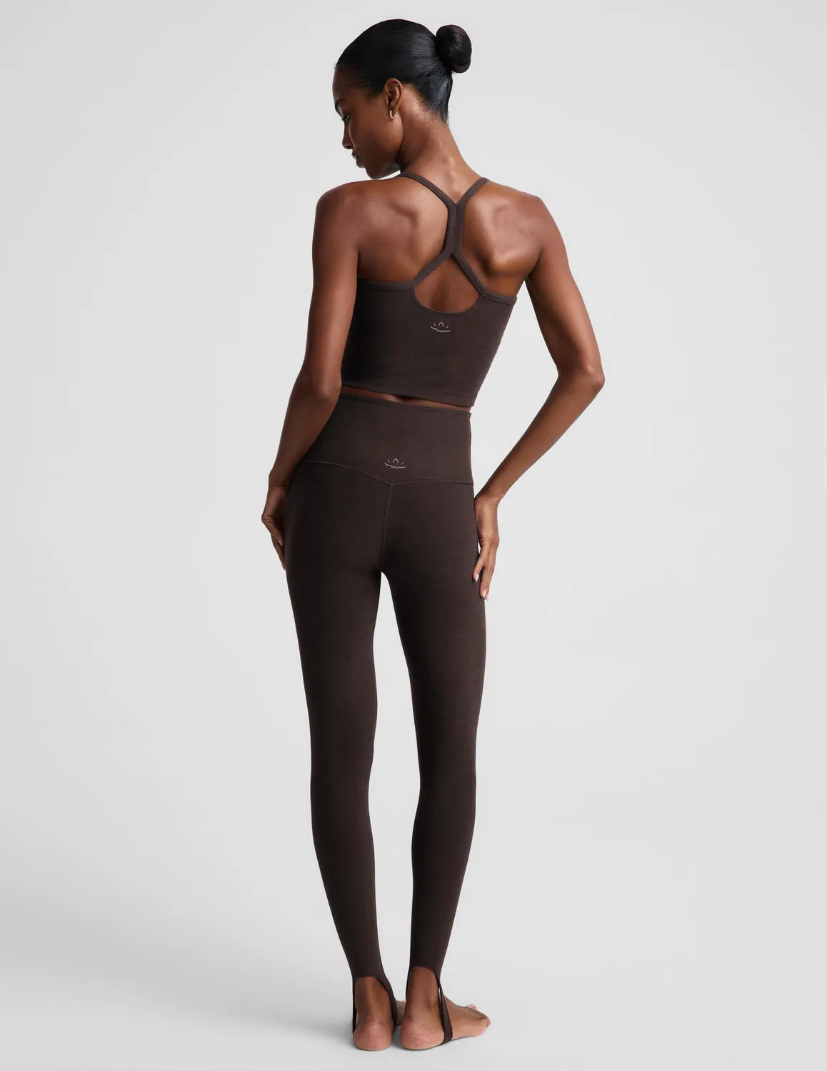 Beyond Yoga Spacedye Stirrup Midi leggings mörkbrun stretch