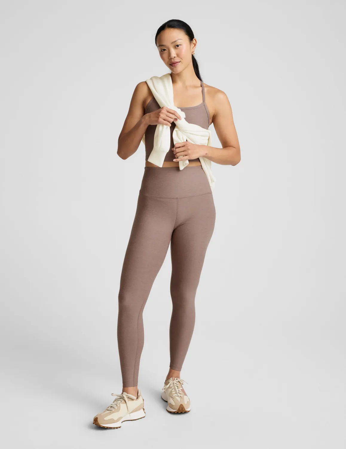 Beyond Yoga Spacedye Caught In The Midi High Waisted leggings Rosey Taupe mjuk