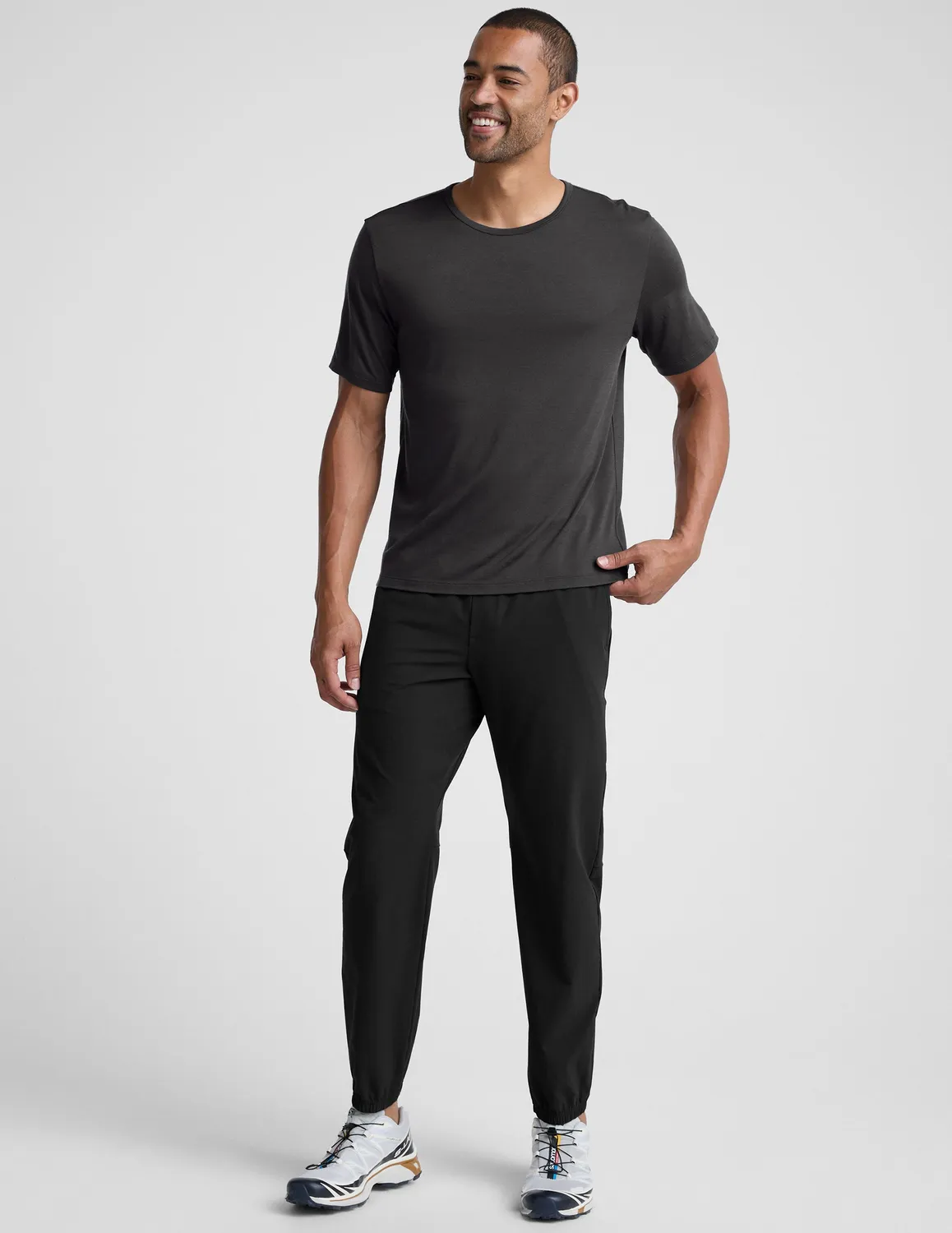 Beyond Yoga Merino Wool Crew t-shirt herr black ash ull
