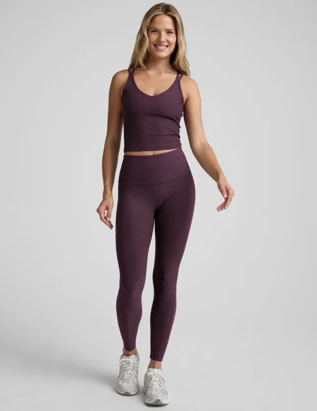 Beyond Yoga Spacedye Caught In The Midi träningstights Eggplant Purple Heather hög midja