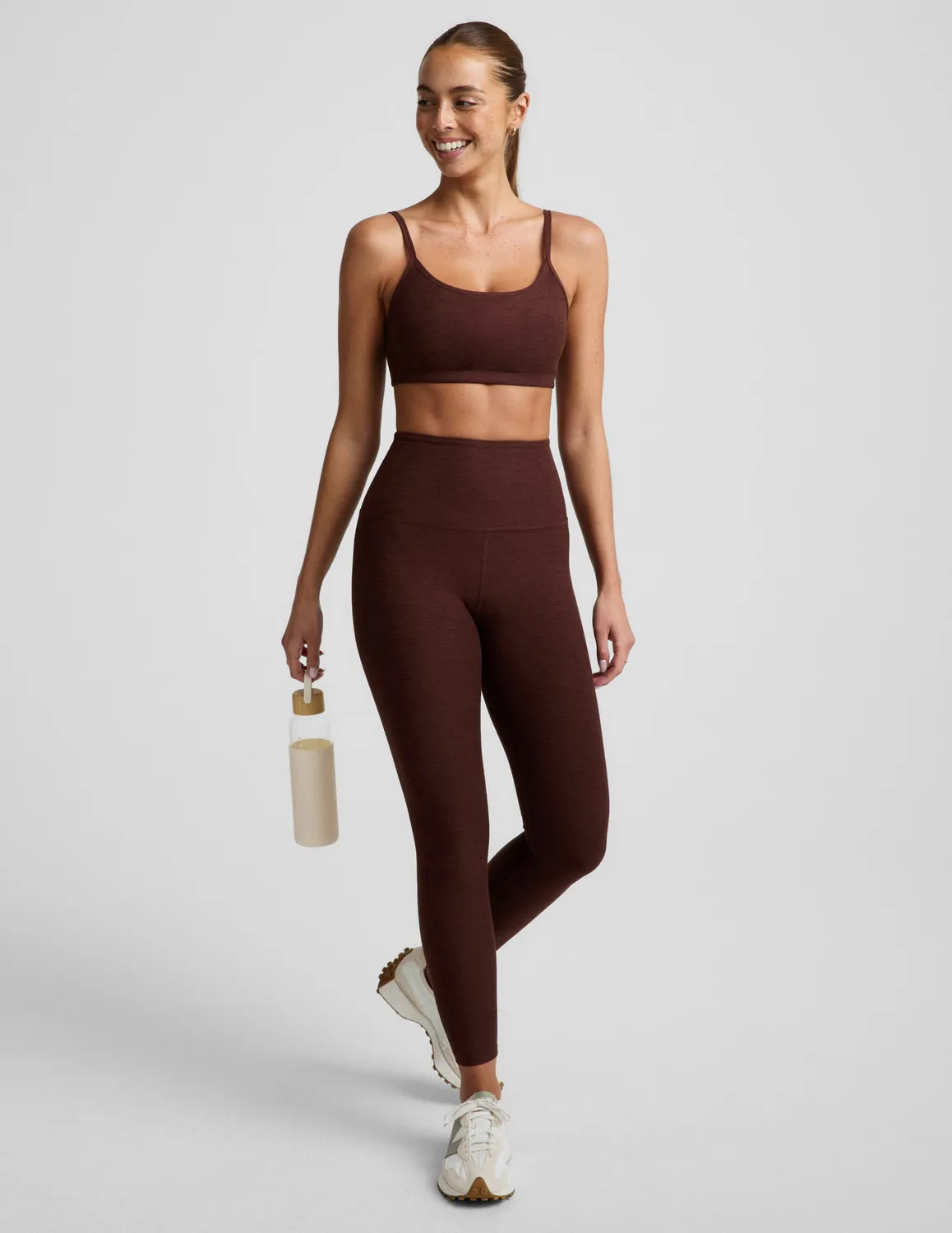 Beyond Yoga Spacedye Forever Bra sport-bh Iced Mocha Heather stöd