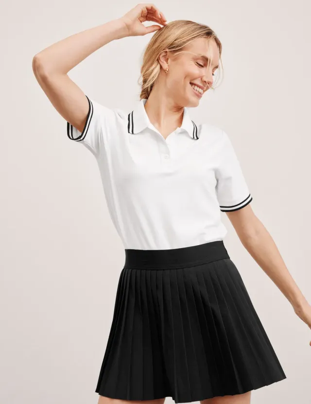Beyond Yoga Country Club Polo t-shirt Lunar White figurnära