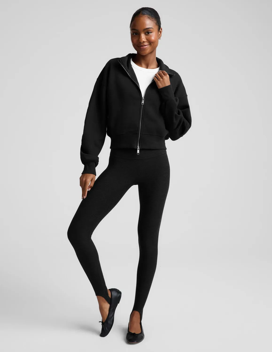 Beyond Yoga LuxeFleece 2.0 Double Zip Jacket Jacka Black varm