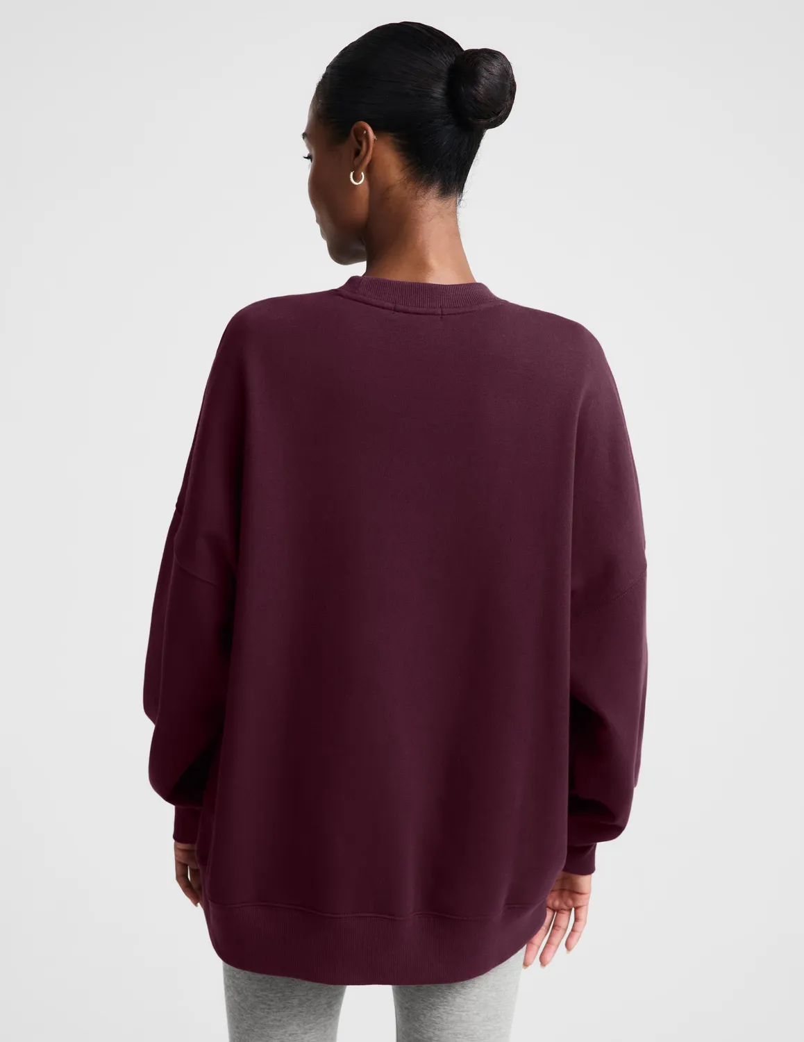Beyond Yoga LuxeFleece 2.0 Oversized Crewneck sweatshirt Cabernet bomull