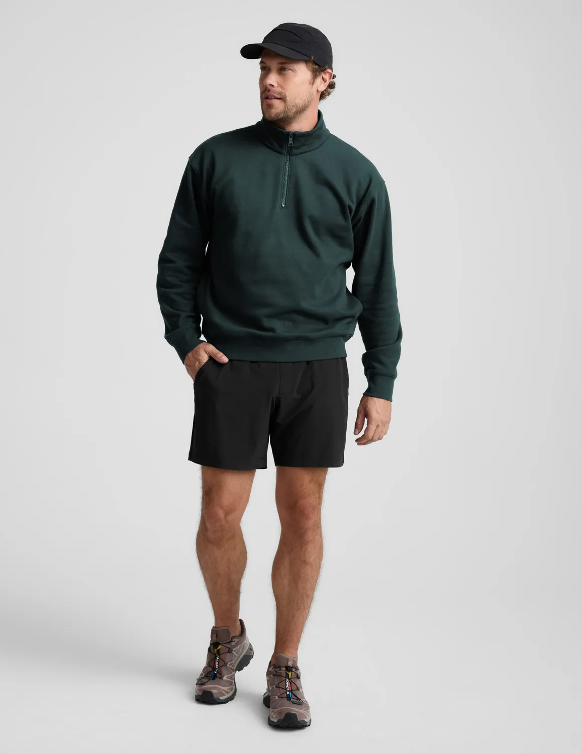 Beyond Yoga LuxeFleece Half Zip pullover Cypress Green unisex