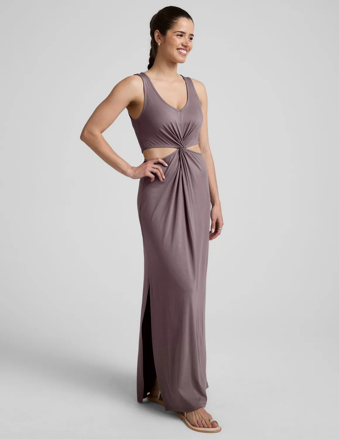 Beyond Yoga Around The World Front Twist Maxi klänning Woodland