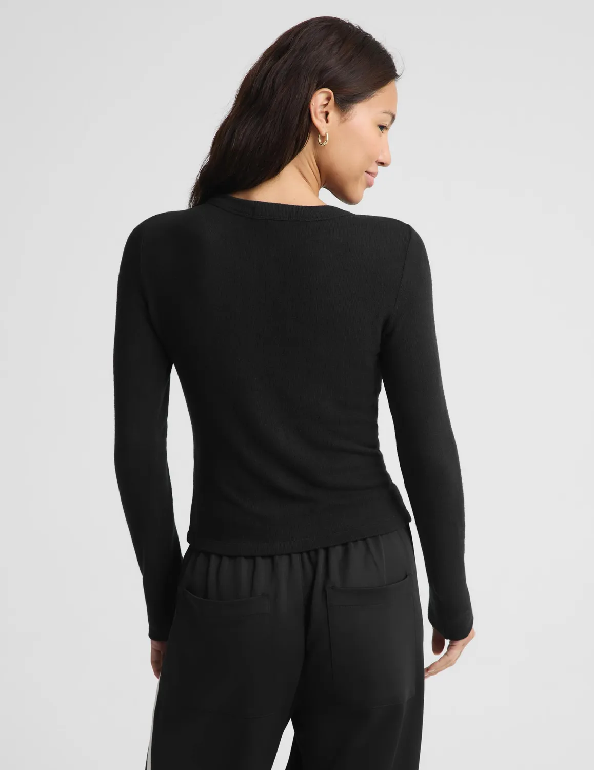 Beyond Yoga LuxeLayer Fitted Cardigan kofta svart mjuk