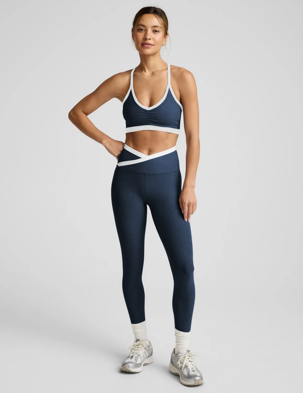 Beyond Yoga Spacedye Outlines Strappy Bra sportbh Nocturnal Navy racerback