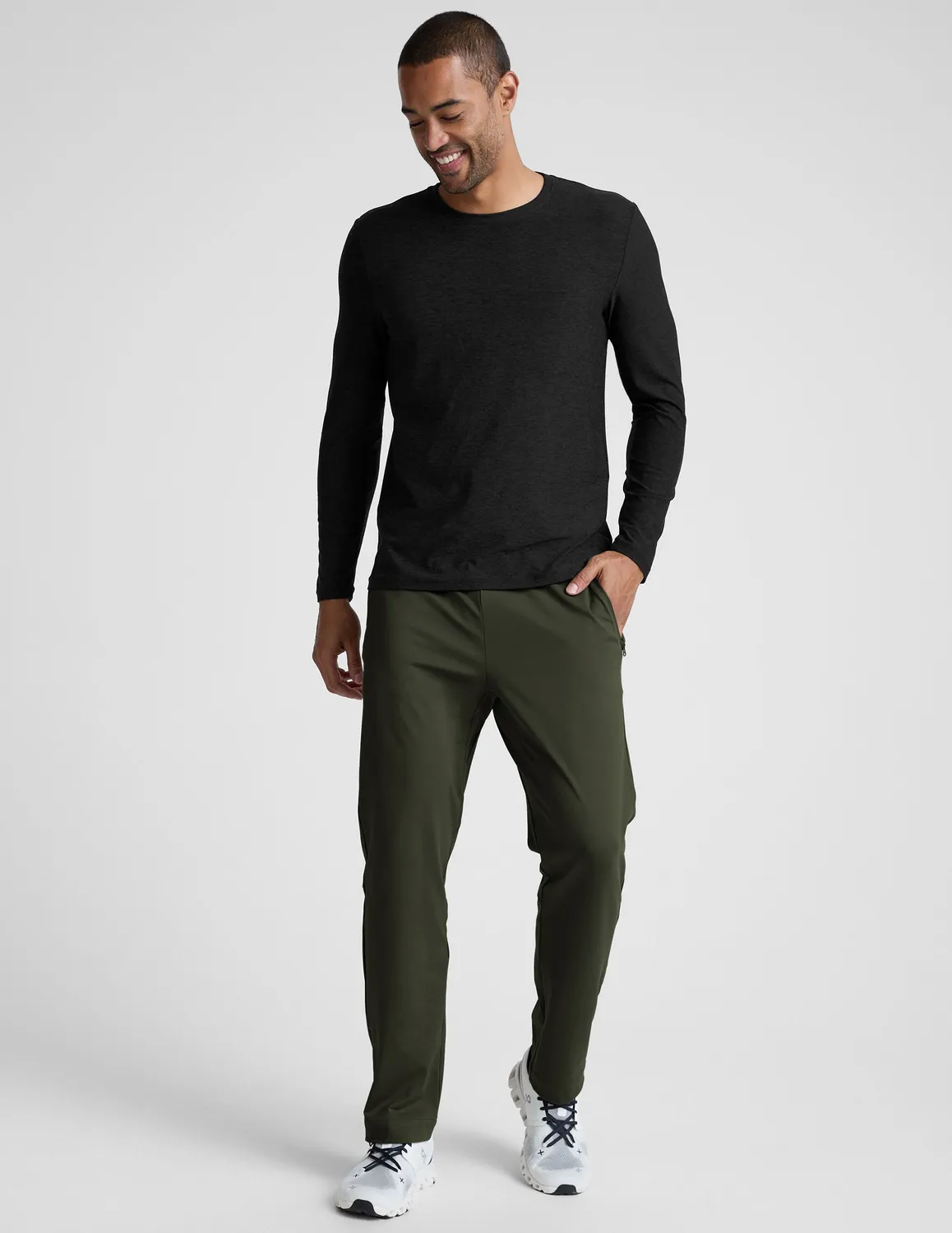 Beyond Yoga Pacer Fleece-Backed Men's Pant träningsbyxa Forest Moss fleece