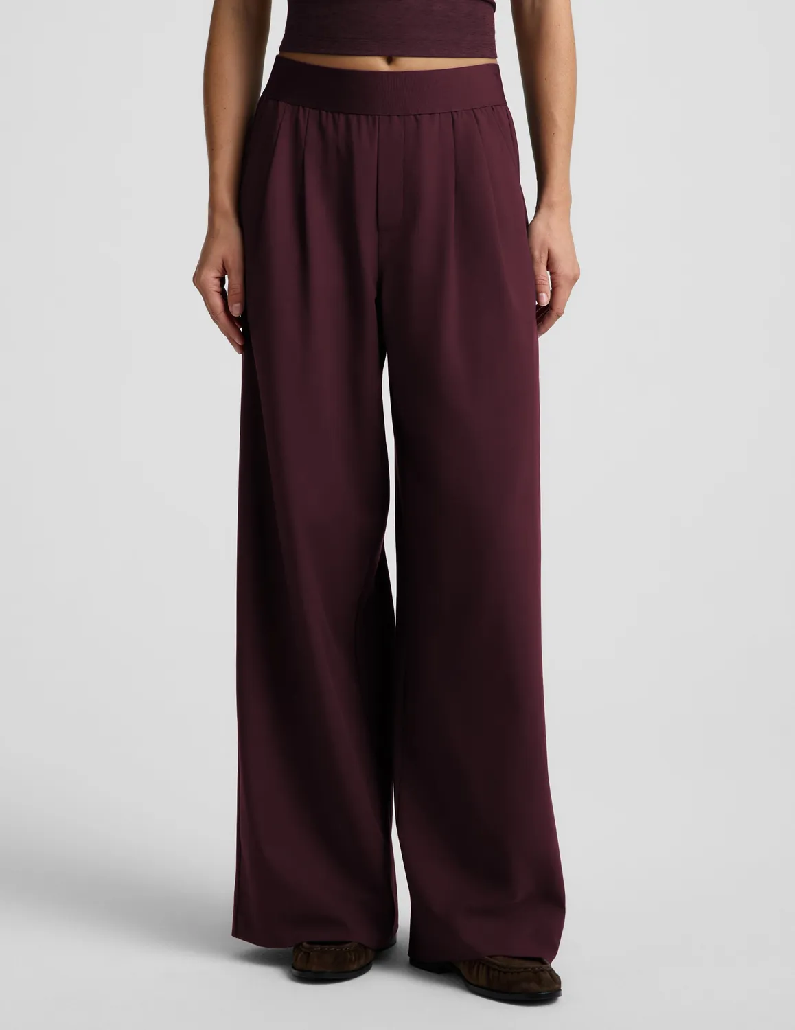 Beyond Yoga Elasticated Wide Leg Pant 29 byxor Cabernet stretch
