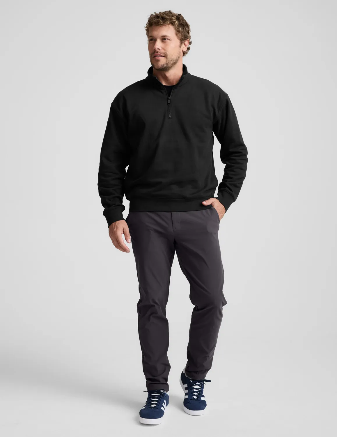 Beyond Yoga LuxeFleece Half Zip sweatshirt Svart unisex
