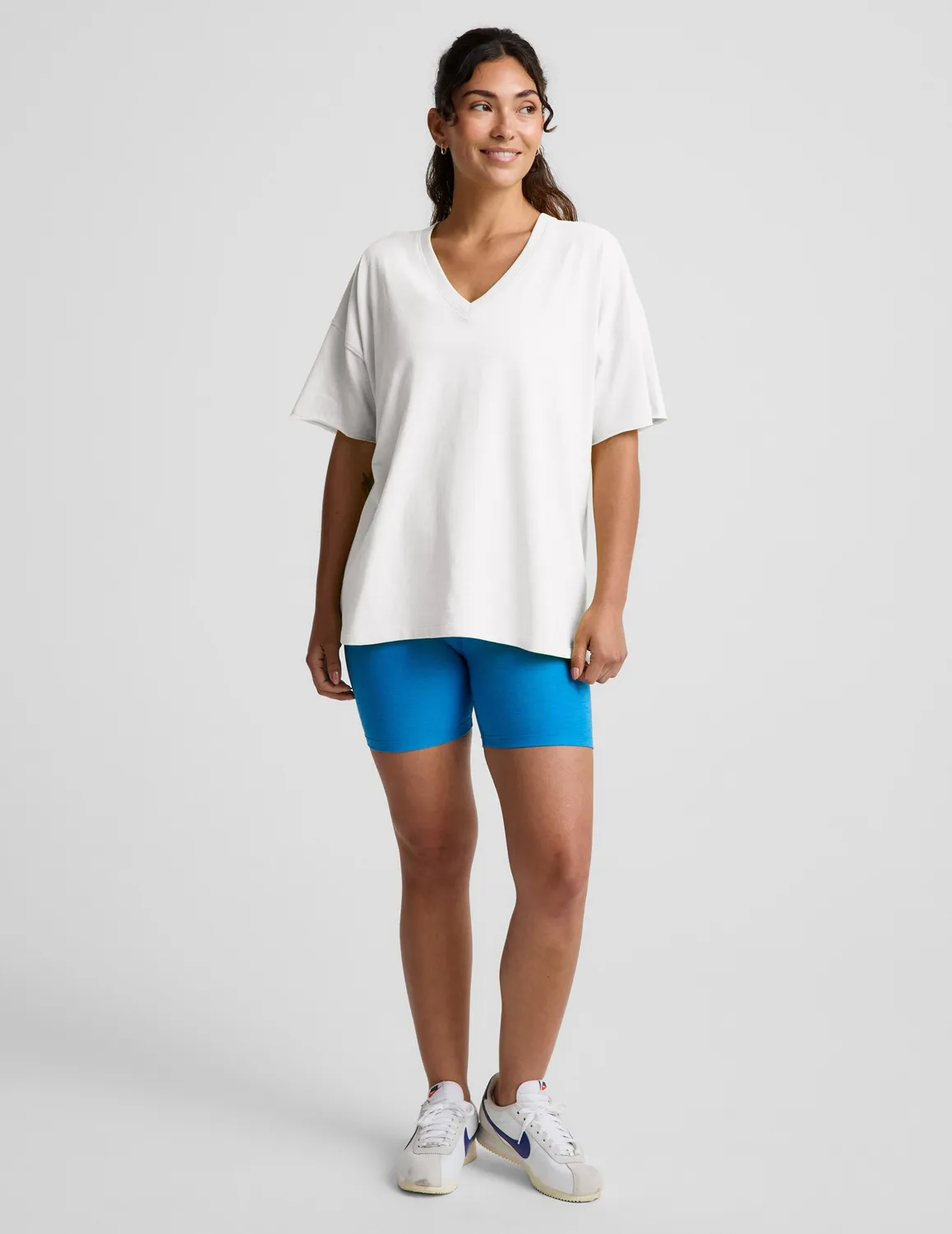 Beyond Yoga SoftKnit Better Than Ever Oversized V-Neck t-shirt Crisp White